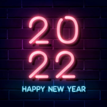 2022 pink neon happy new | Free Photo - rawpixel
