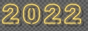 2022 png, yellow neon new | Free PNG Sticker - rawpixel