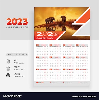 2023 new year corporate business wall calendar