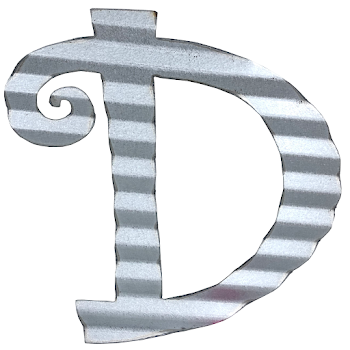 22" x 16" Cursive Galvanized Metal Letter Cutouts - 15 Styles