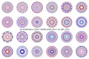 24 Floral Mandala Logo Templates