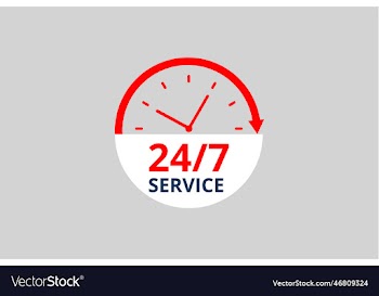 24 hour service design with clock