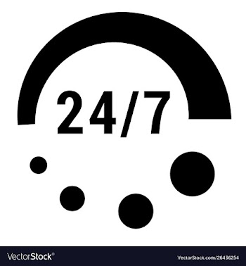 24 hour service vector image