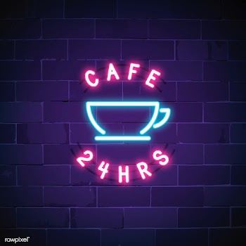 24 hours cafe neon sign vector | Free stock vector - 537674