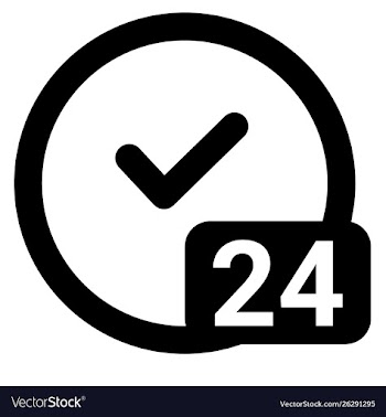 24 hours service available icon vector image