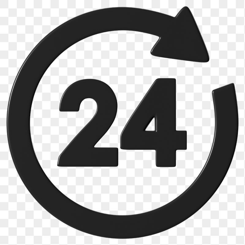 24 hours sign png 3D | Free PNG - rawpixel
