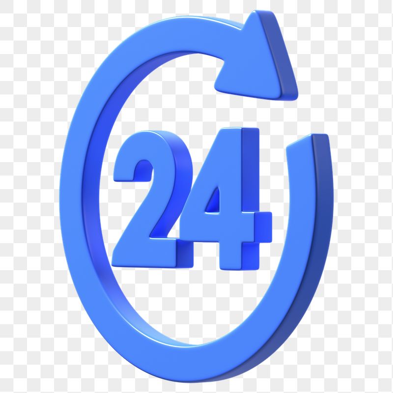 24 hrs sign png 3D | Free PNG - rawpixel