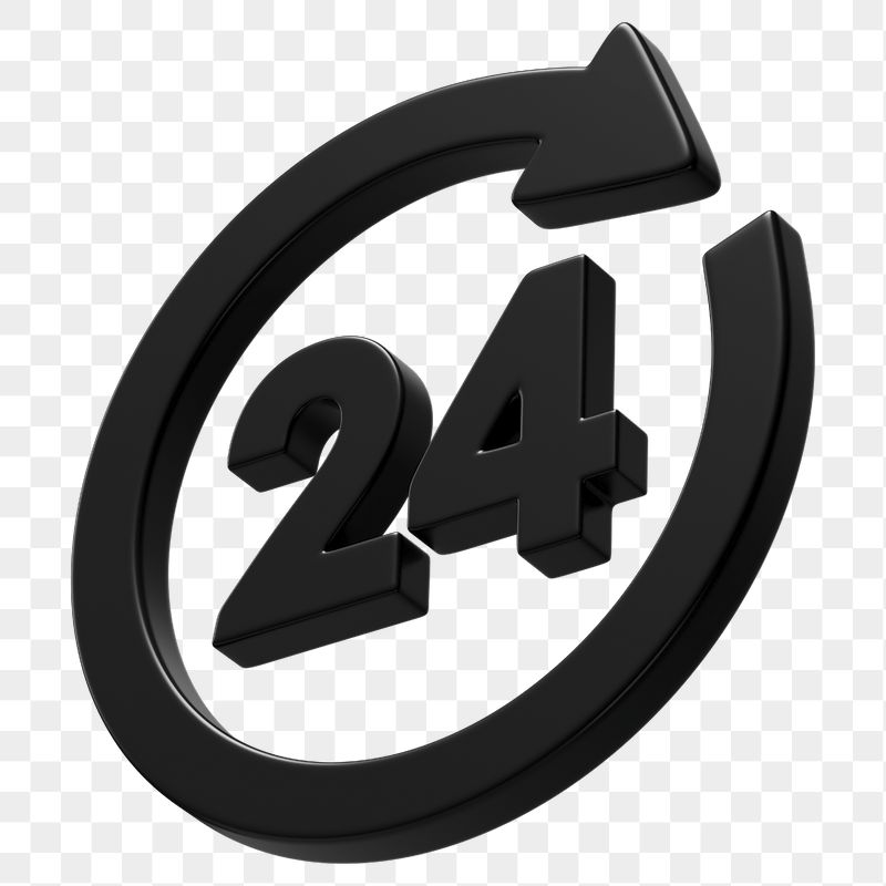 24 hrs sign png 3D | Free PNG - rawpixel