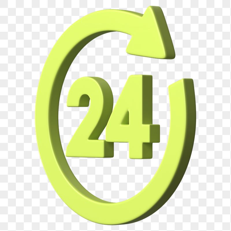 24 hrs sign png 3D | Free PNG - rawpixel