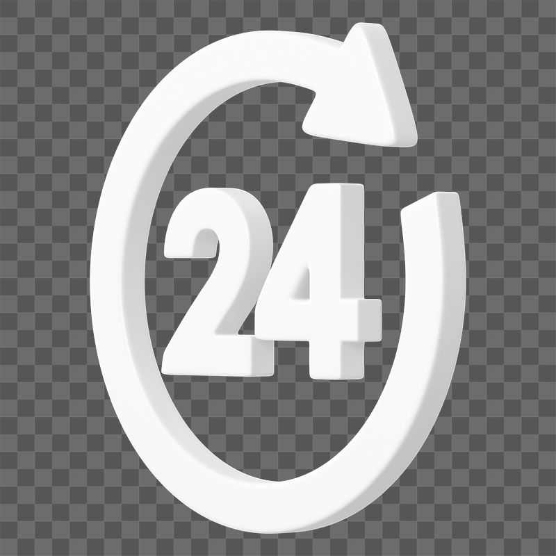 24 hrs sign png 3D | Free PNG - rawpixel