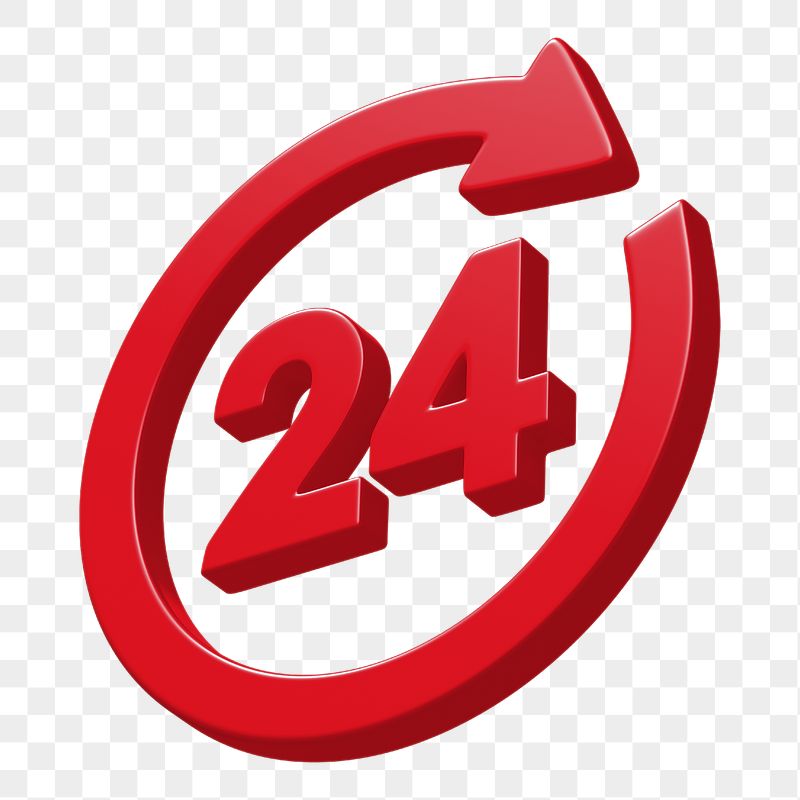 24 hrs sign png 3D | Free PNG - rawpixel