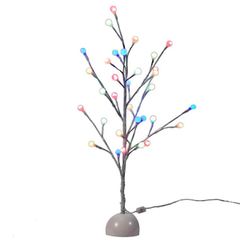 24-Inch Pre-Lit White Gumball Christmas Tree With Multi-Colored ...