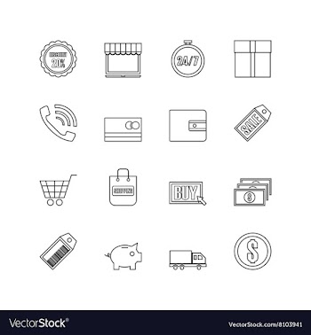 259online shopping outline icon vector image