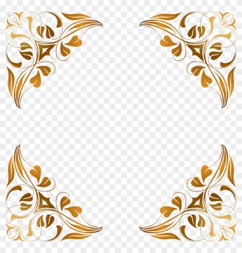 28 Collection Of Frame Design Flower Clipart - Gold Floral Border Png