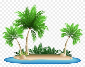 28 Collection Of Island Clipart Transparent Background - Palm Tree Beach Clipart
