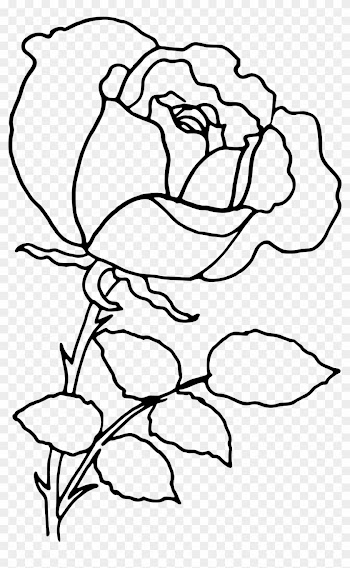 28 Collection Of Rose Drawing Outline Png - Rose Outline Png