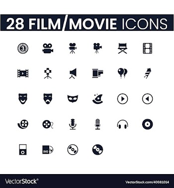 28 film and movie icons set