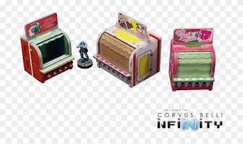 28mm Sci-fi Terrain - 28mm Sci-fi Terrain: District 5 Food Booths (3)