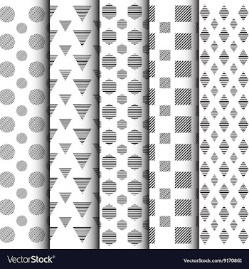 298black and white geometric pattern set vector image