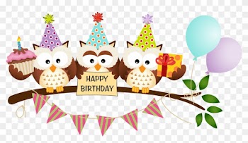 3 Cartoon Owl Vector Material - Happy Birthday Cute Owl