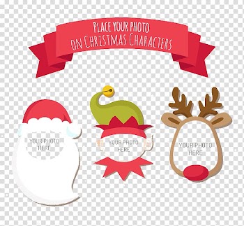 3 Christmas cartoon characters frame transparent background PNG clipart