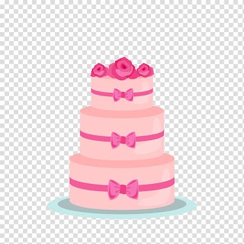 3-layer birthday cake illustration, Wedding cake Layer cake Cupcake Birthday cake, pink cake transparent background PNG clipart