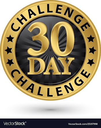  					30 day challenge golden label vector&nbsp;image														