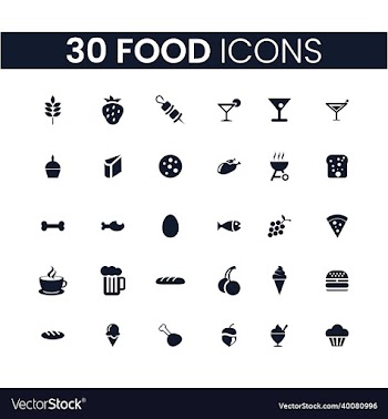 30 food icons set