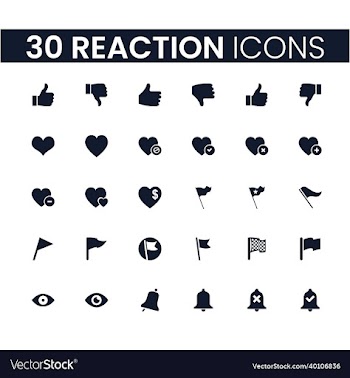 30 reaction icons set