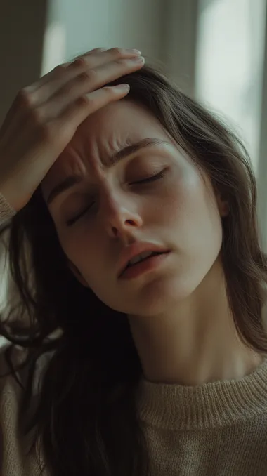 30-Year-Old Brunette Woman in Urban Setting Suffering Eye Discomfort