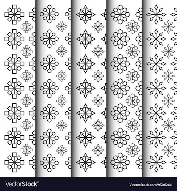301black and white geometric in flower shape vector image