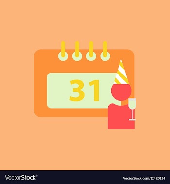 31st of december calendar vector image