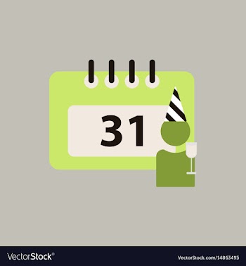 31st of december calendar vector image