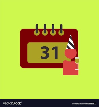 31st of december calendar vector image
