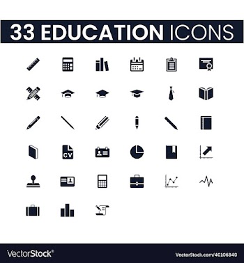 33 education icons set