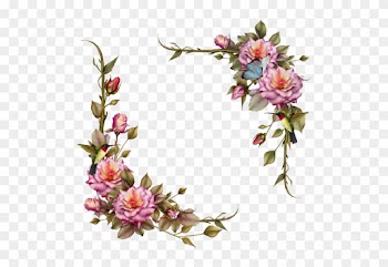 3362195683, Flowers And Rings 3d, Category Pictures - Transparent Floral Frame