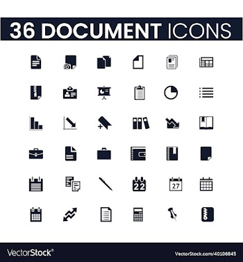 36 document icons set