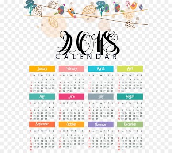 365-day calendar New Year - Hand-painted bird calendar template 