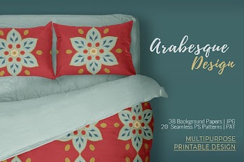 38 Arabesque Papers JPG & 20 Seamless Tiles PS Patterns PAT