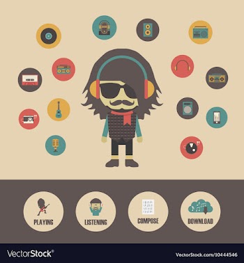 388listening music infographicVS vector image