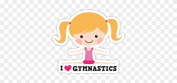 'i Love Gymnastics Cute Blond Cartoon Girl Doing The - Cartoon Girl Doing Gymnastics