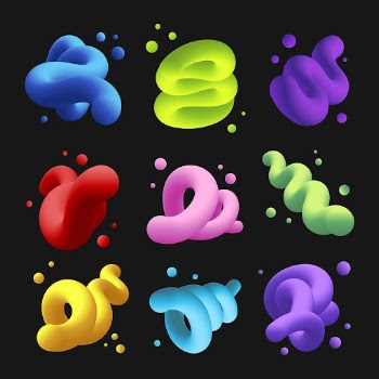 3D abstract fluid shape, colorful | Free PSD - rawpixel