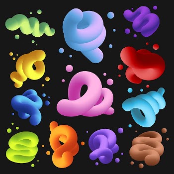 3D abstract fluid shape, colorful | Free PSD - rawpixel