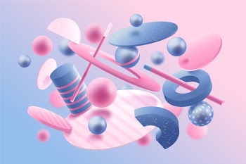 3d abstract shapes background Free Vector