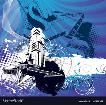 3d arrows with grunge vector image