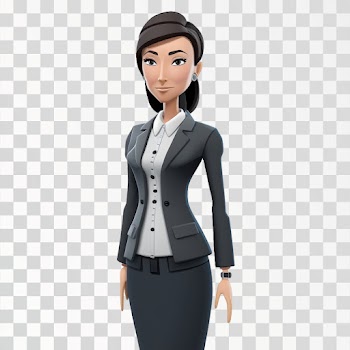 3D avatar of a business lady PNG transparent