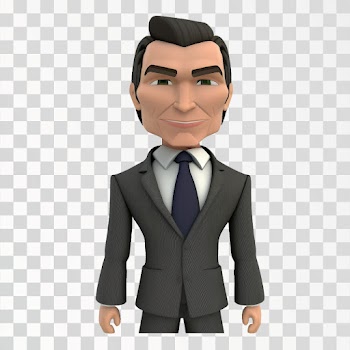 3D avatar of an business man PNG transparent