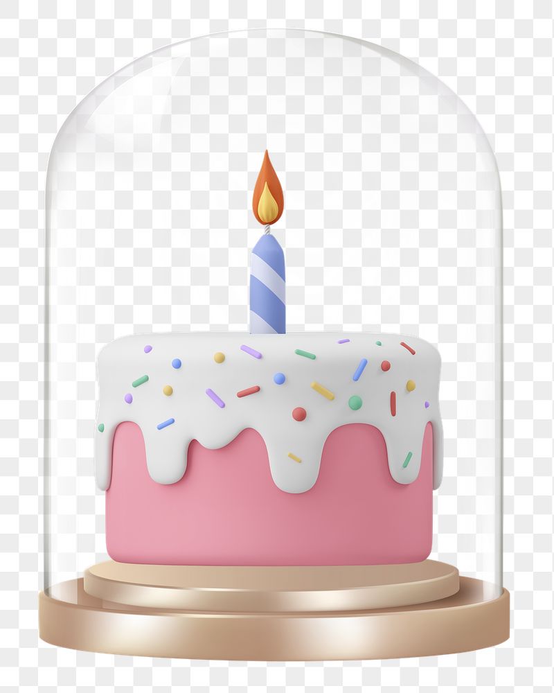 3D birthday cake png glass | Free PNG - rawpixel