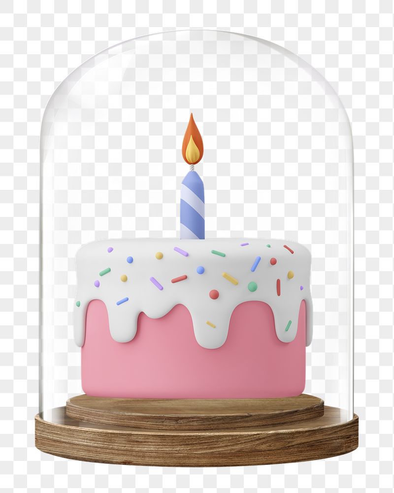 3D birthday cake png glass | Free PNG - rawpixel
