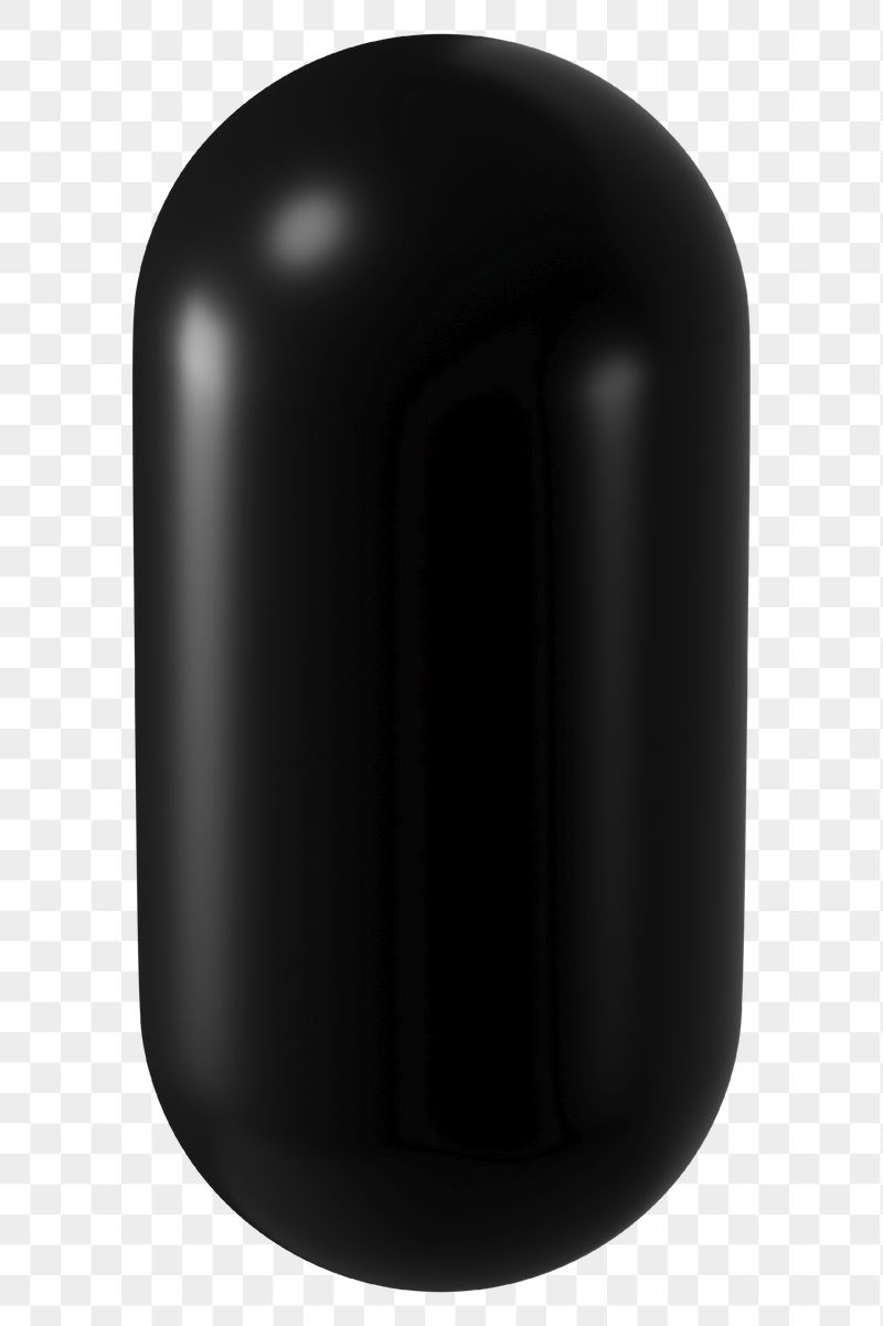 3D black capsule png, geometric | Free PNG - rawpixel